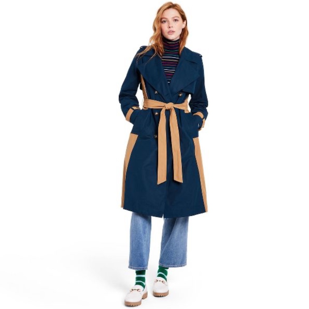 La Ligne x Target Navy/Tan Trench Coat XXS NWT